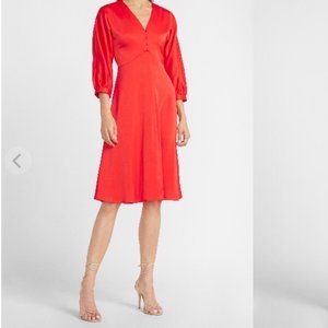 [NWOT] Satin Button Front Midi Dress (LadyGang X Express)